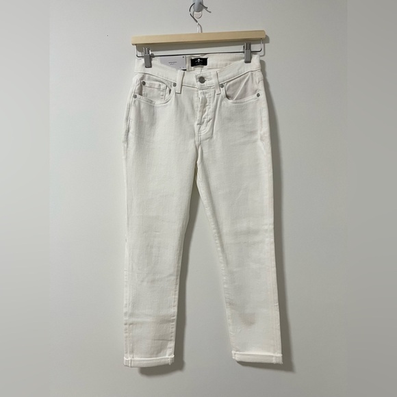 7 For All Mankind White Crop Josefina Jeans size 25 - Picture 1 of 12